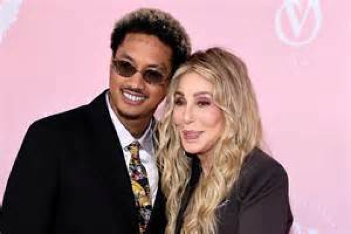 Alexander Edwards, left, and Cher arrive at the Versace Fall/Winter collection presentation, at the Pacific Design Center in West Hollywood, Calif Versace Fall/Winter 2023 - Arrivals, West Hollywood, United States - 09 Mar 2023