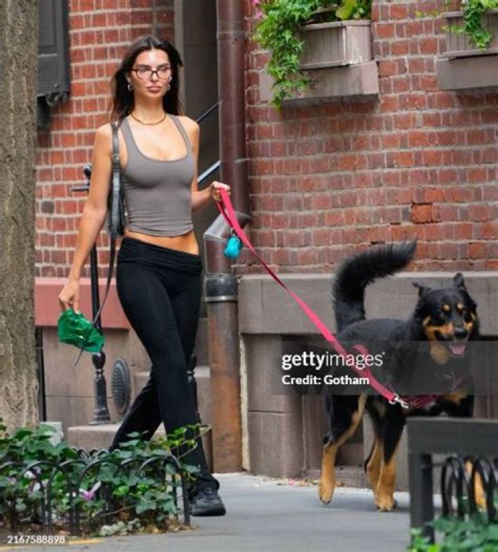 Emily Ratajkowski walks her dog Colombo Emily Ratajkowski out and about, New York, USA - 01 Aug 2019 Wearing The Line by K