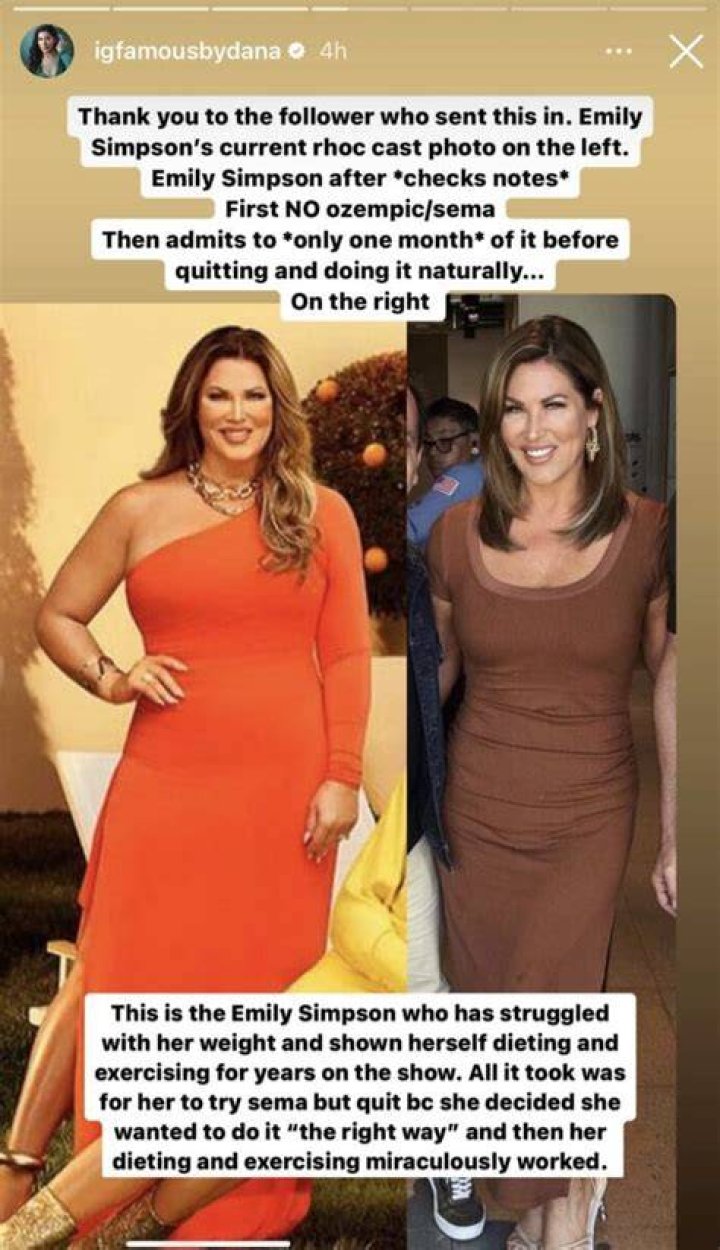 Emily Simpson weight loss update