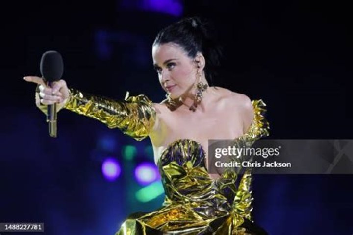 Katy Perry performs on stage during the Coronation Concert on May 07, 2023 in Windsor, England. The Windsor Castle Concert is part of the celebrations of the Coronation of Charles III and his wife, Camilla, as King and Queen of the United Kingdom of Great Britain and Northern Ireland, and the other Commonwealth realms that took place at Westminster Abbey yesterday. Performers include Take That, Lionel Richie, Katy Perry, Paloma Faith, Olly Murs, Andrea Bocelli and Sir Bryn Terfel, Alexis Ffrench, Lang Lang & Nicole Scherzinger, Bette Midler, Tiwa Savage, Steve Winwood, Pete Tong and The Coronation Choir. Coronation Concert at Windsor Castle, UK - 07 May 2023