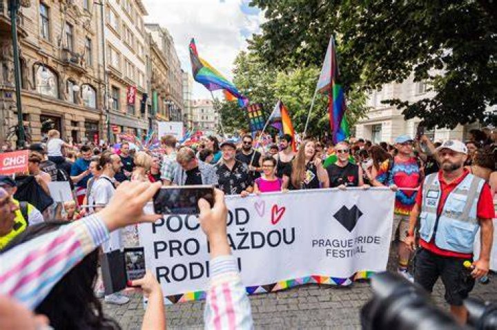 Pride Protestors In Prague