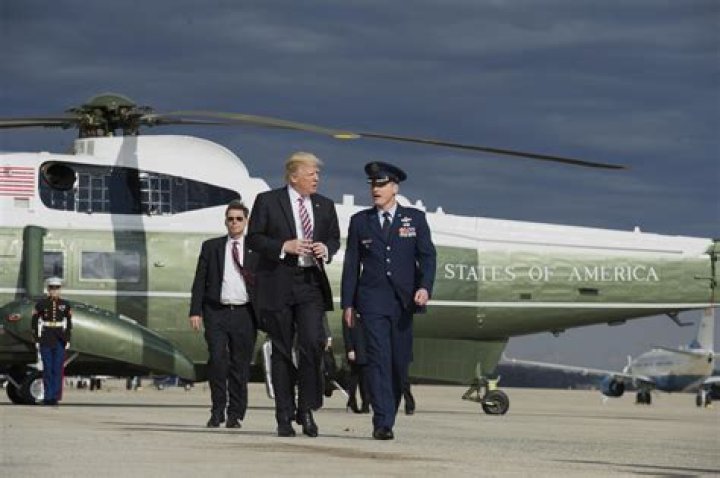 Trump, Andrews Air Force Base, USA &ndash; 16 Apr 2017